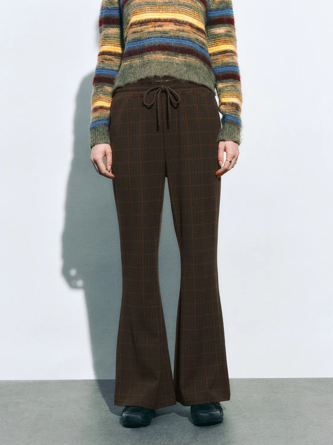 Bow Decor Plaid Flare Pants sold by Urban Revivo product image thumbnail 2