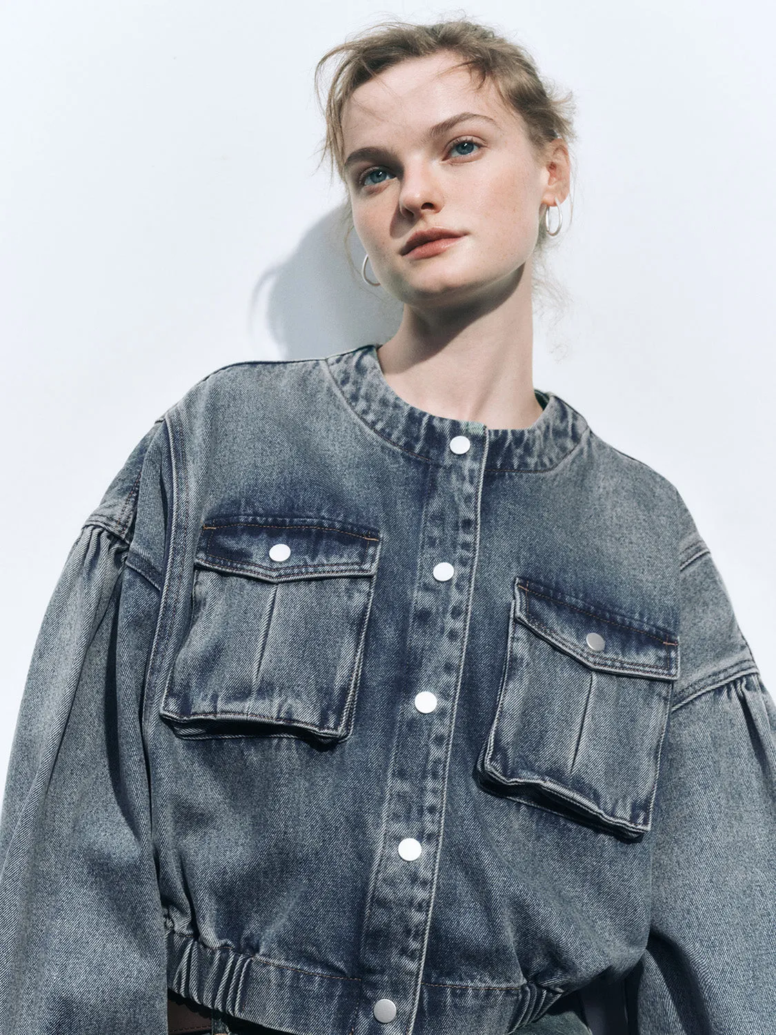 Cropped Denim Jackets sold by Urban Revivo product image thumbnail 5