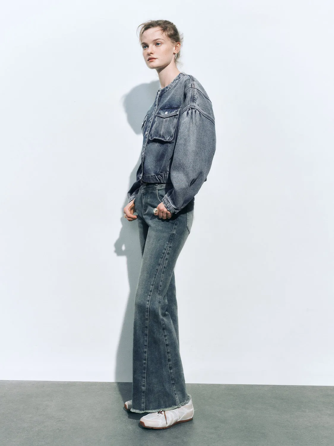 Cropped Denim Jackets sold by Urban Revivo product image thumbnail 4