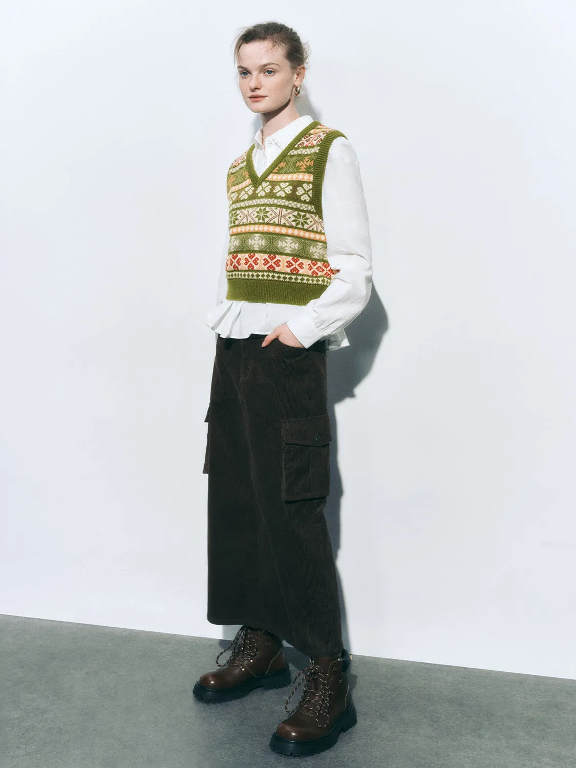 Fair Isle Knitted Sweater Vests sold by Urban Revivo product image thumbnail 4