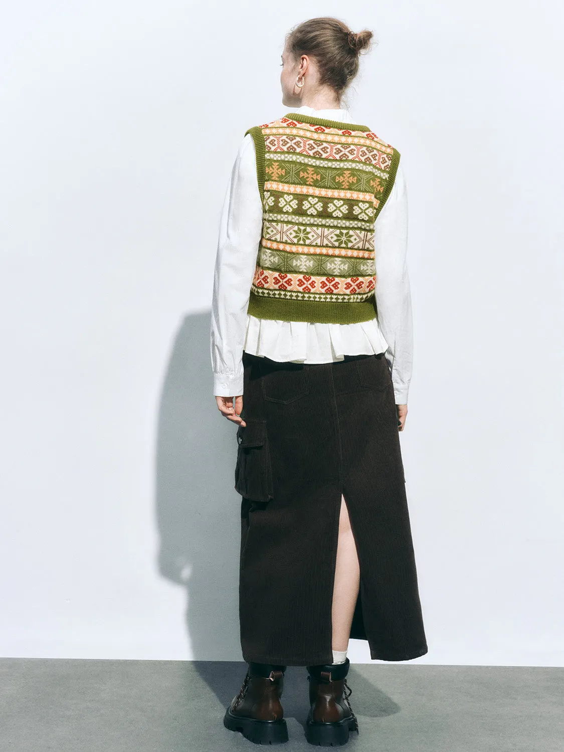 Fair Isle Knitted Sweater Vests sold by Urban Revivo product image thumbnail 3