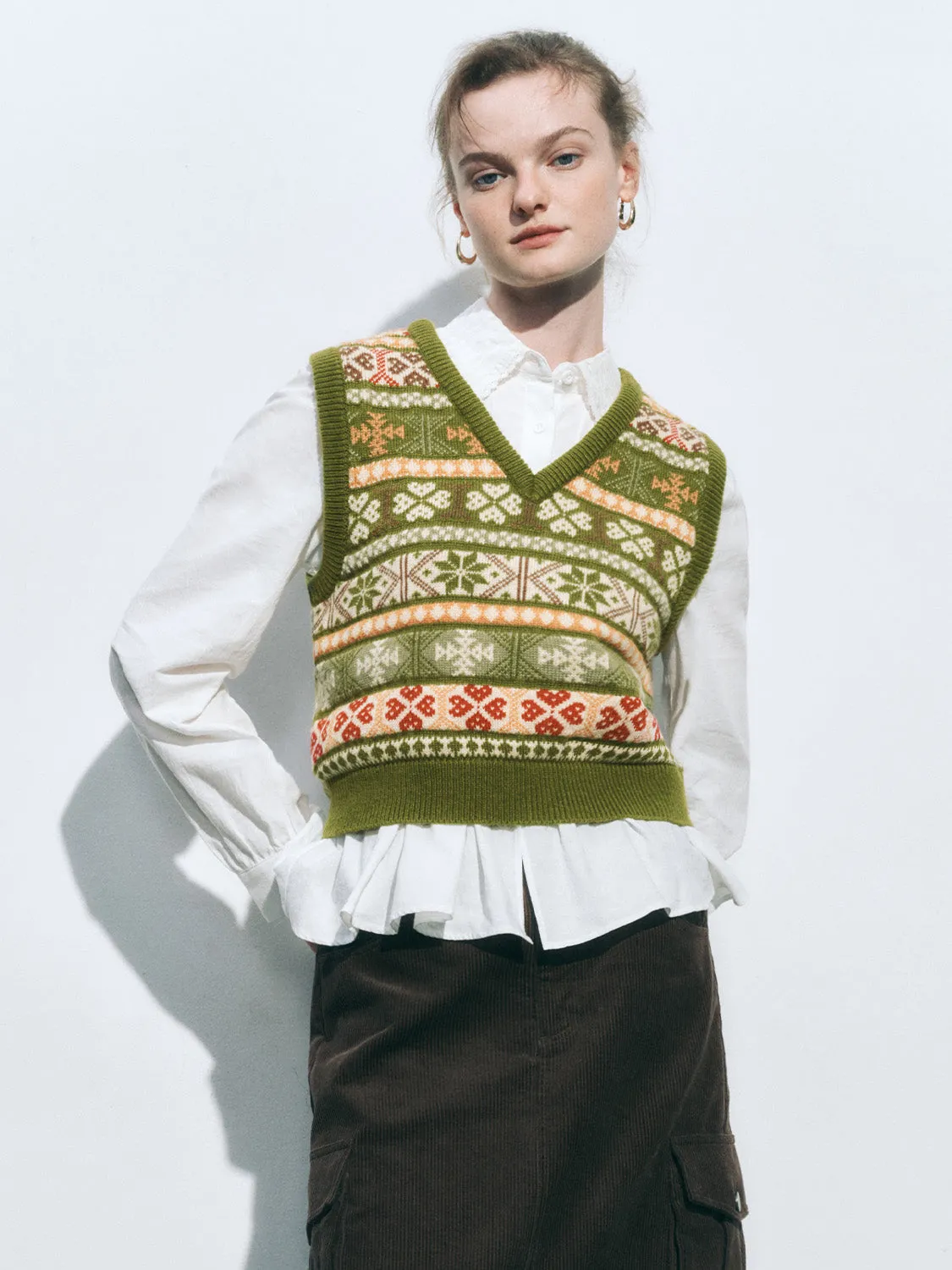 Fair Isle Knitted Sweater Vests sold by Urban Revivo product image thumbnail 2