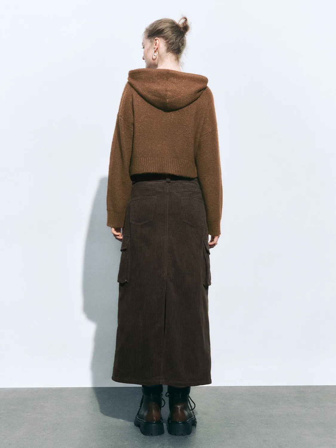 Hoodie Zip Front Cropped Knitted Cardigans sold by Urban Revivo product image thumbnail 3