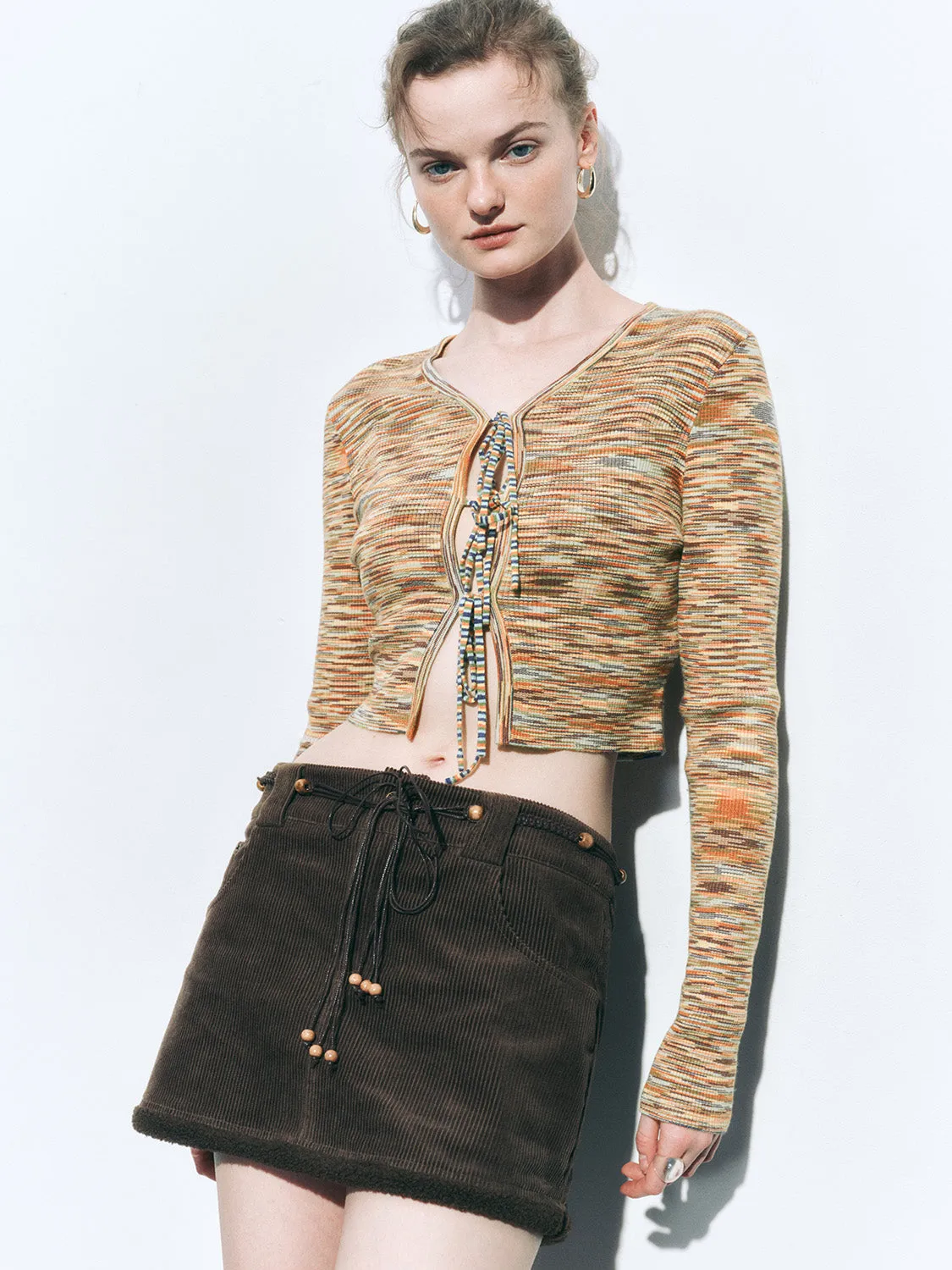 Cropped Tie Front Knitted Cardigans sold by Urban Revivo product image thumbnail 2