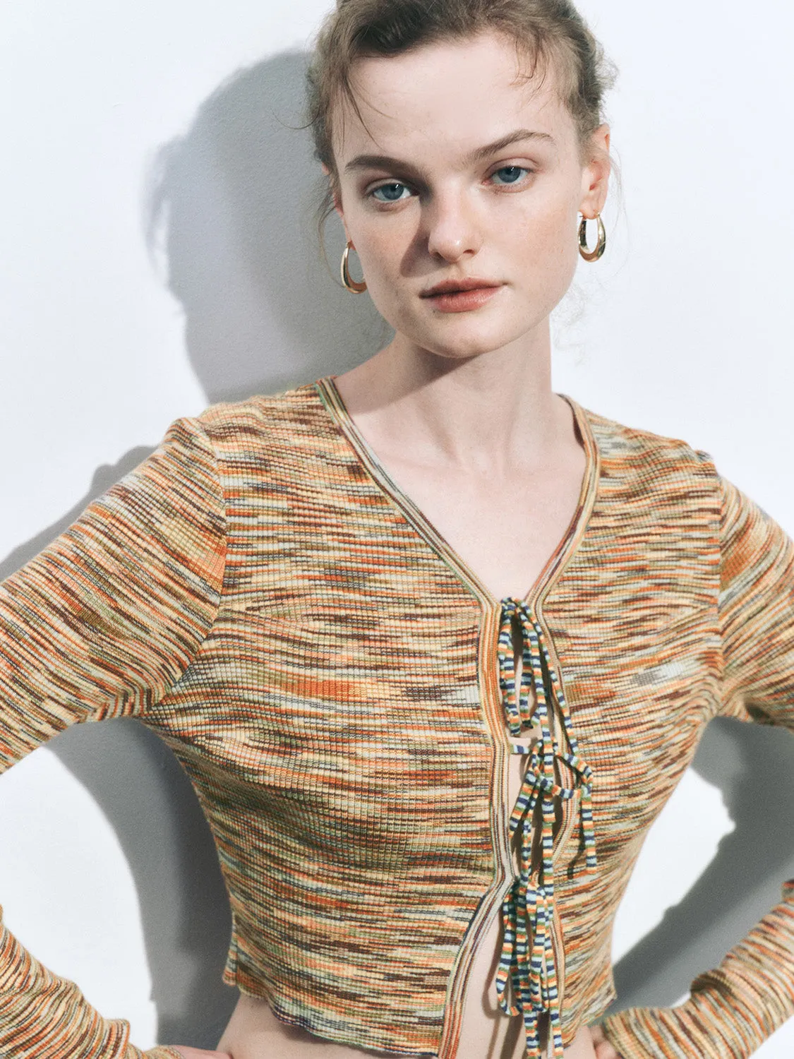 Cropped Tie Front Knitted Cardigans sold by Urban Revivo product image thumbnail 5