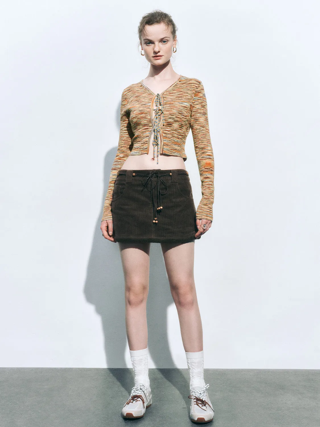 Cropped Tie Front Knitted Cardigans sold by Urban Revivo product image thumbnail 4