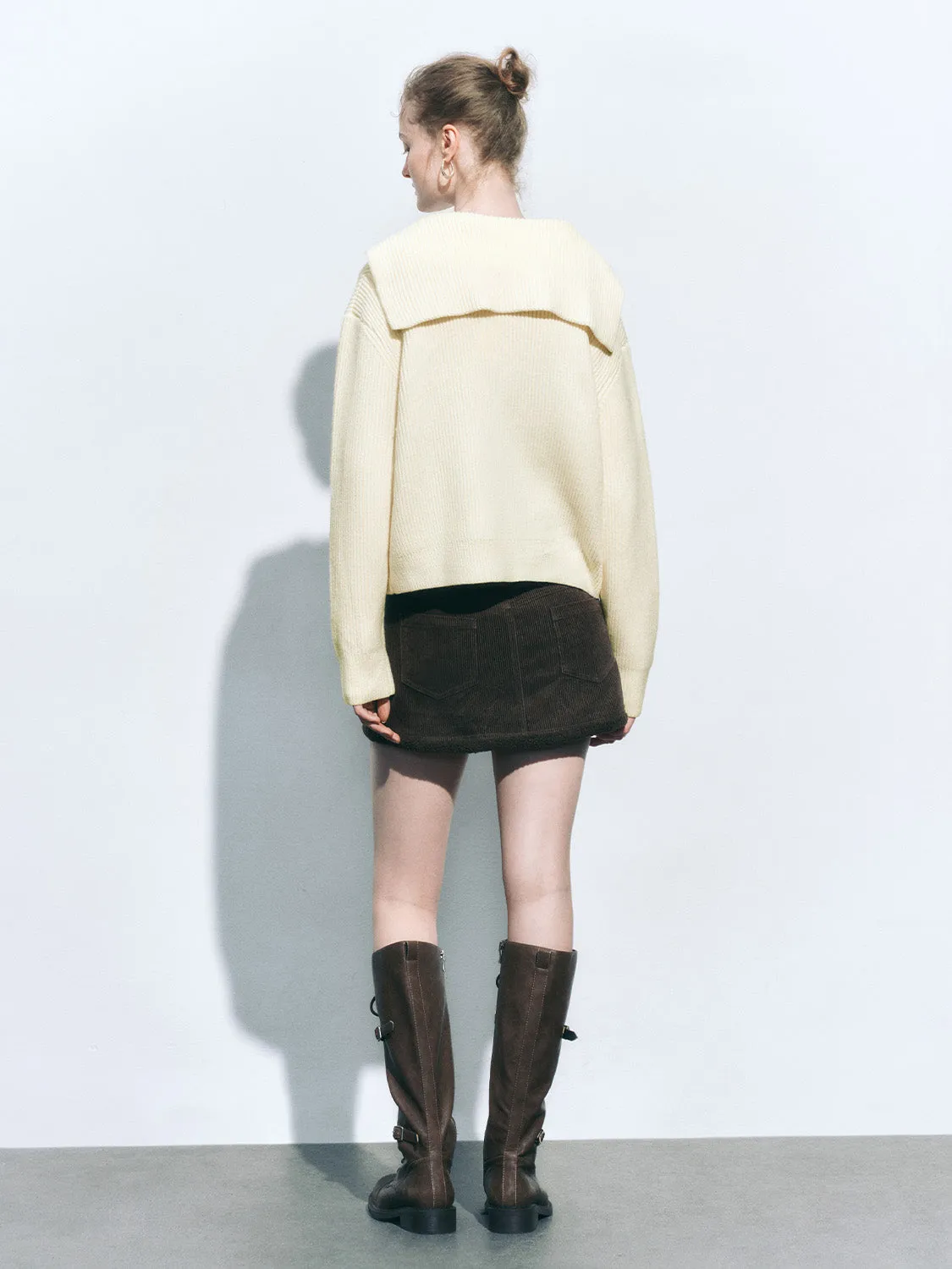 Zip Front Cropped Knitted Cardigans sold by Urban Revivo product image thumbnail 3