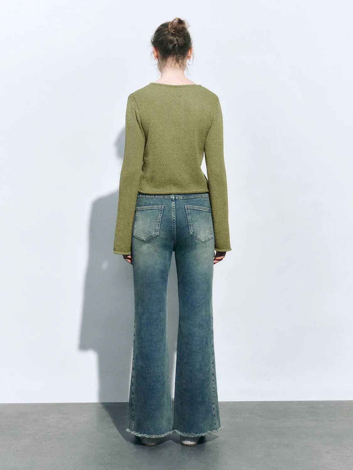 Drawstring Front Cropped Knitted T-Shirts sold by Urban Revivo product image thumbnail 3
