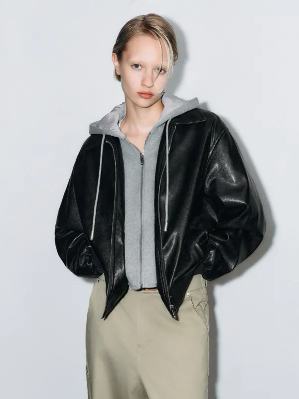 Hoodie Leather Padded Jackets sold by Urban Revivo