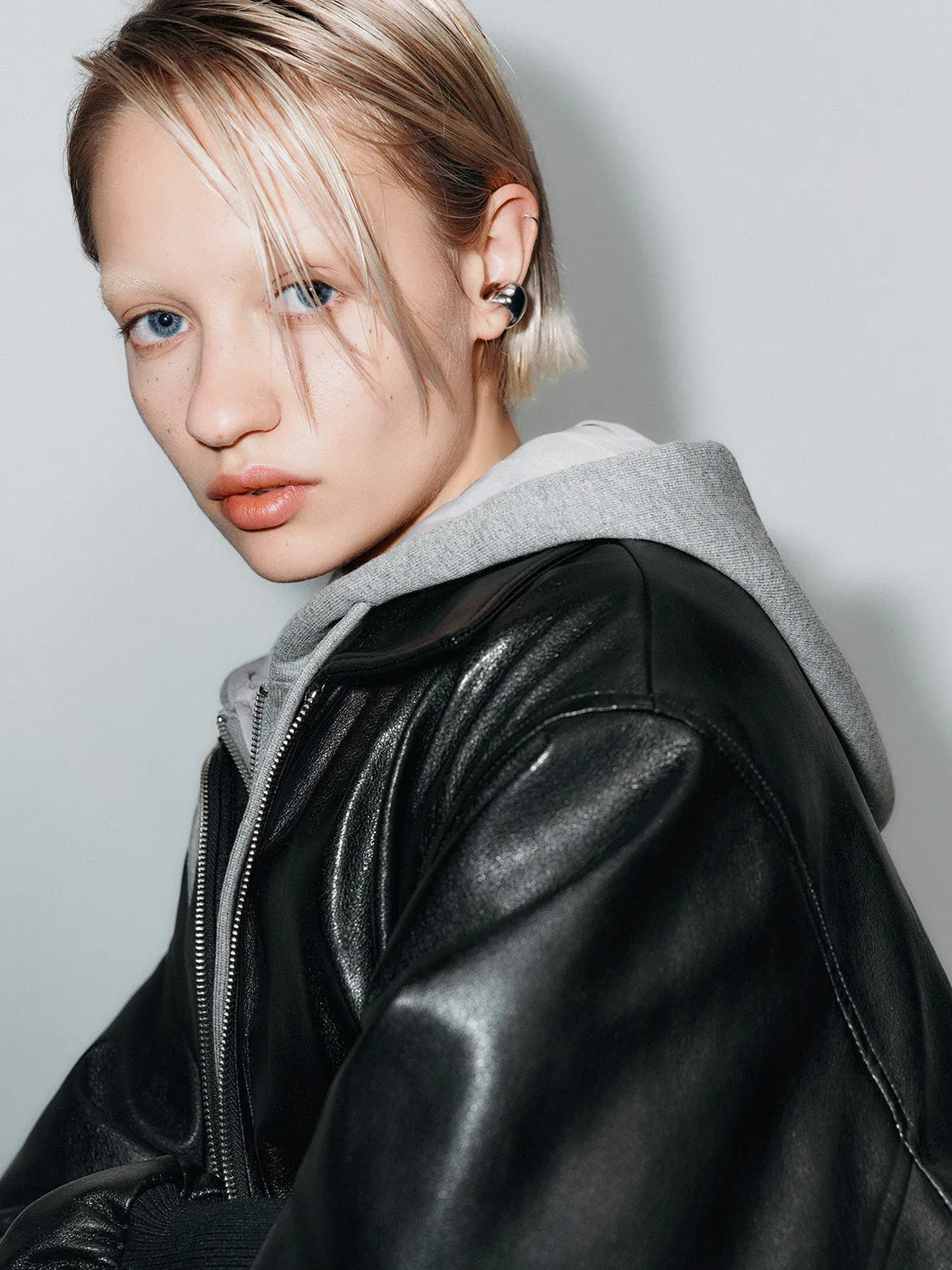 Hoodie Leather Padded Jackets sold by Urban Revivo product image thumbnail 5