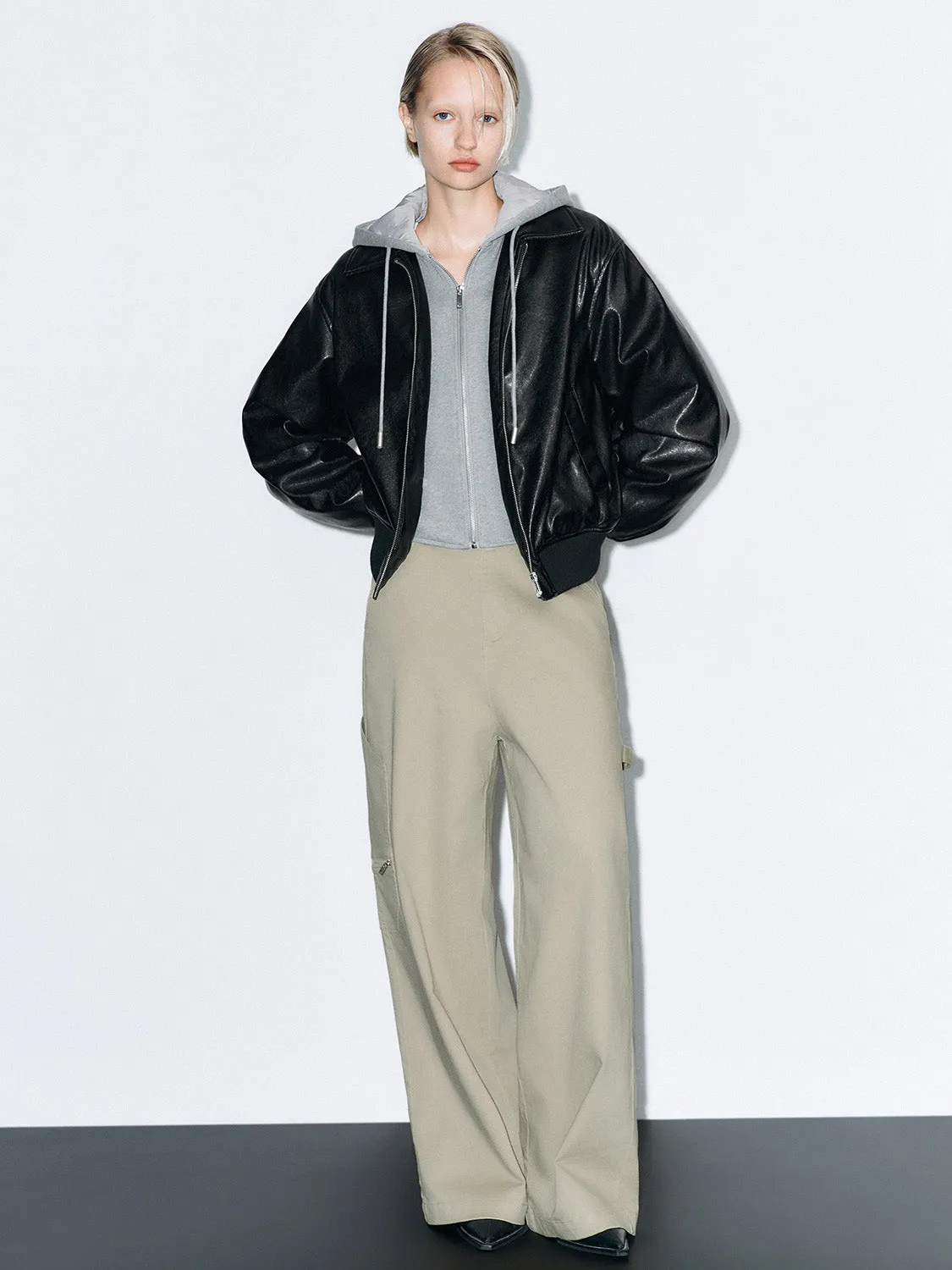 Hoodie Leather Padded Jackets sold by Urban Revivo product image thumbnail 4