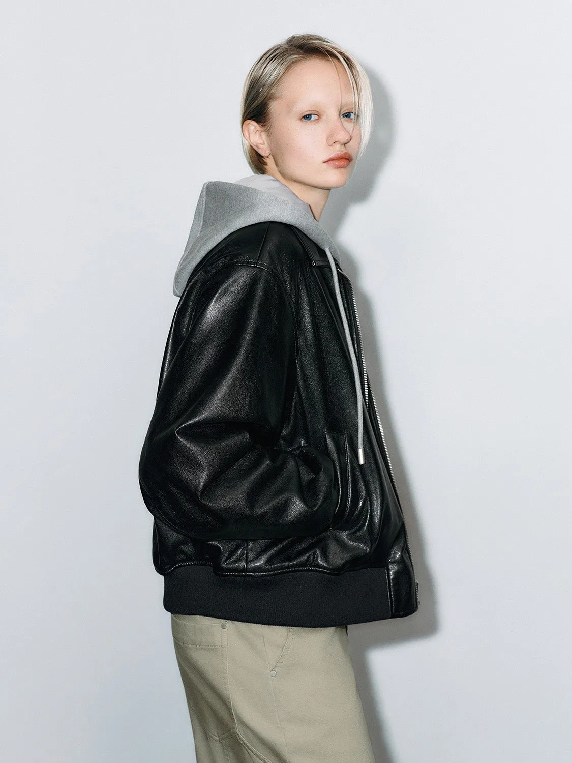 Hoodie Leather Padded Jackets sold by Urban Revivo product image thumbnail 2