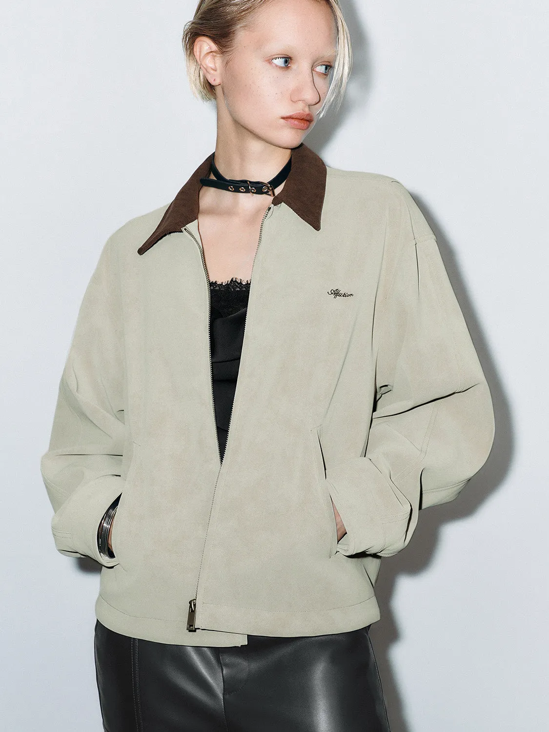 Shirt Collar Zip Front Jackets sold by Urban Revivo product image thumbnail 5