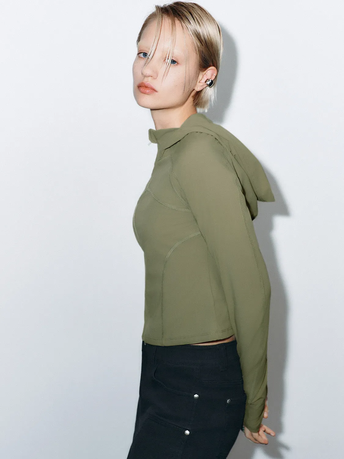 Cropped Zip Front Jackets sold by Urban Revivo product image thumbnail 2