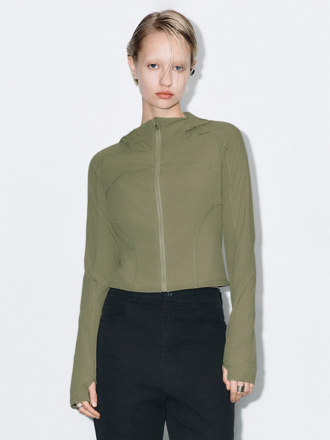 Cropped Zip Front Jackets sold by Urban Revivo