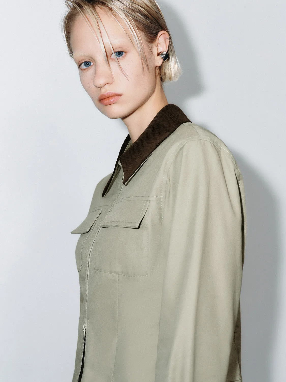 Zip Up Front Shirts sold by Urban Revivo product image thumbnail 2