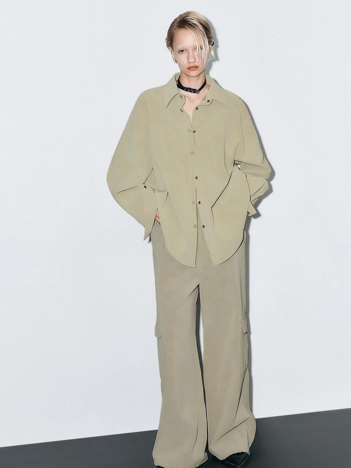 Drawstring Wide-Leg Pants sold by Urban Revivo product image thumbnail 5