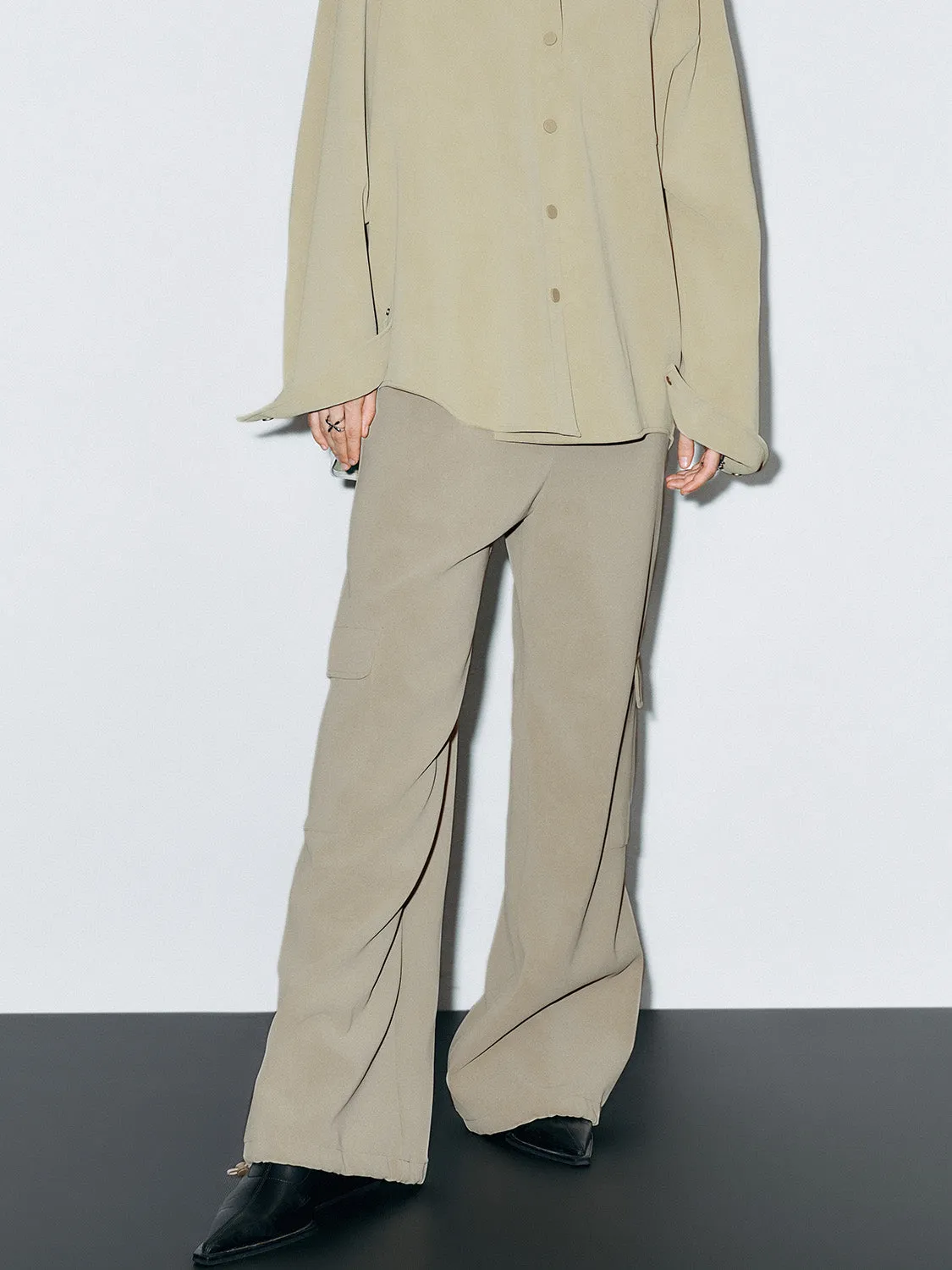 Drawstring Wide-Leg Pants sold by Urban Revivo product image thumbnail 2