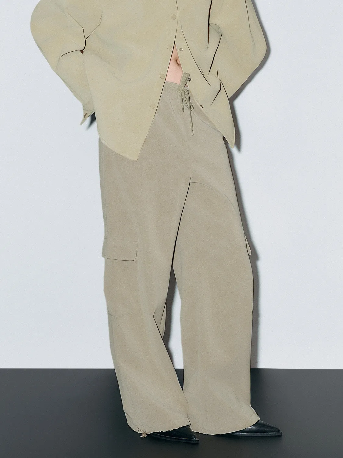 Drawstring Wide-Leg Pants sold by Urban Revivo product image thumbnail 3