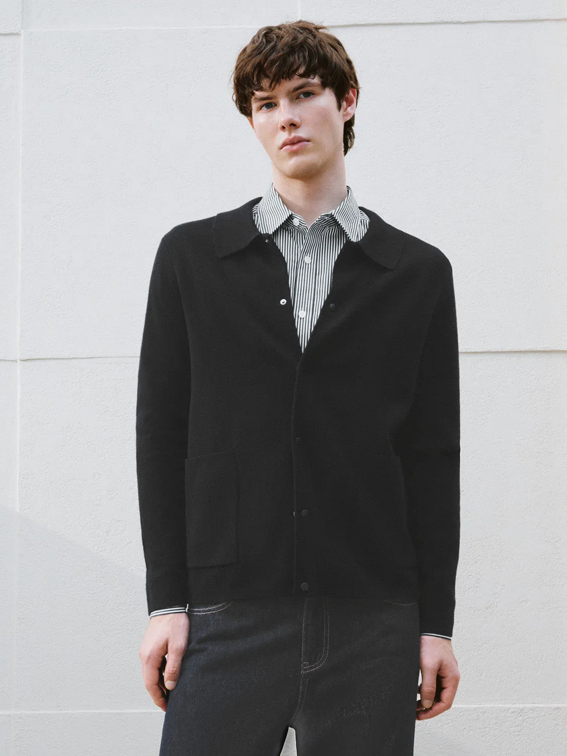 Shirt Collar Knitted Cardigans sold by Urban Revivo