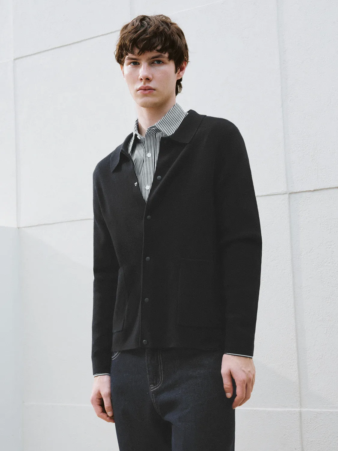 Shirt Collar Knitted Cardigans sold by Urban Revivo product image thumbnail 2