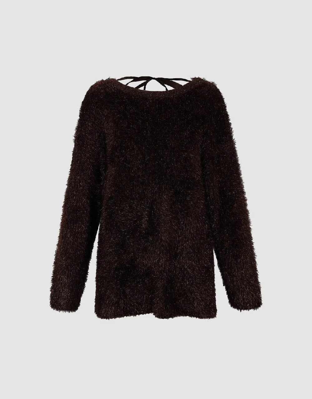 Drop Shoulder Sleeve Furry Sweater sold by Urban Revivo product image thumbnail 2