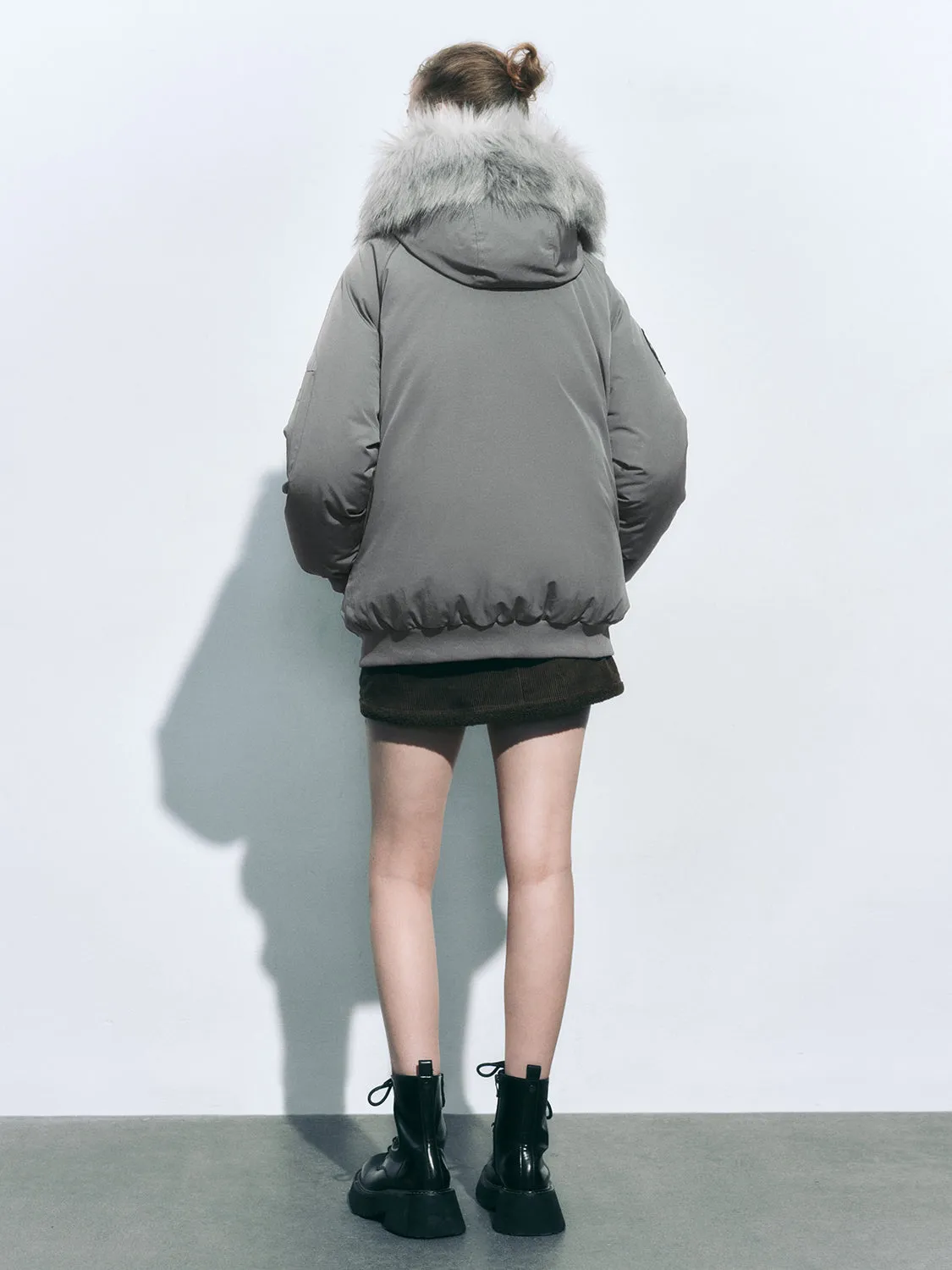 Fur Hoodie Quilted Down Outerwear sold by Urban Revivo product image thumbnail 3