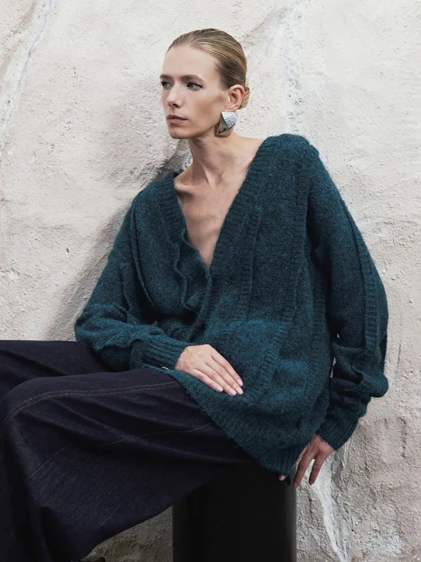 Oversized Collar Knitted Cardigans sold by Urban Revivo