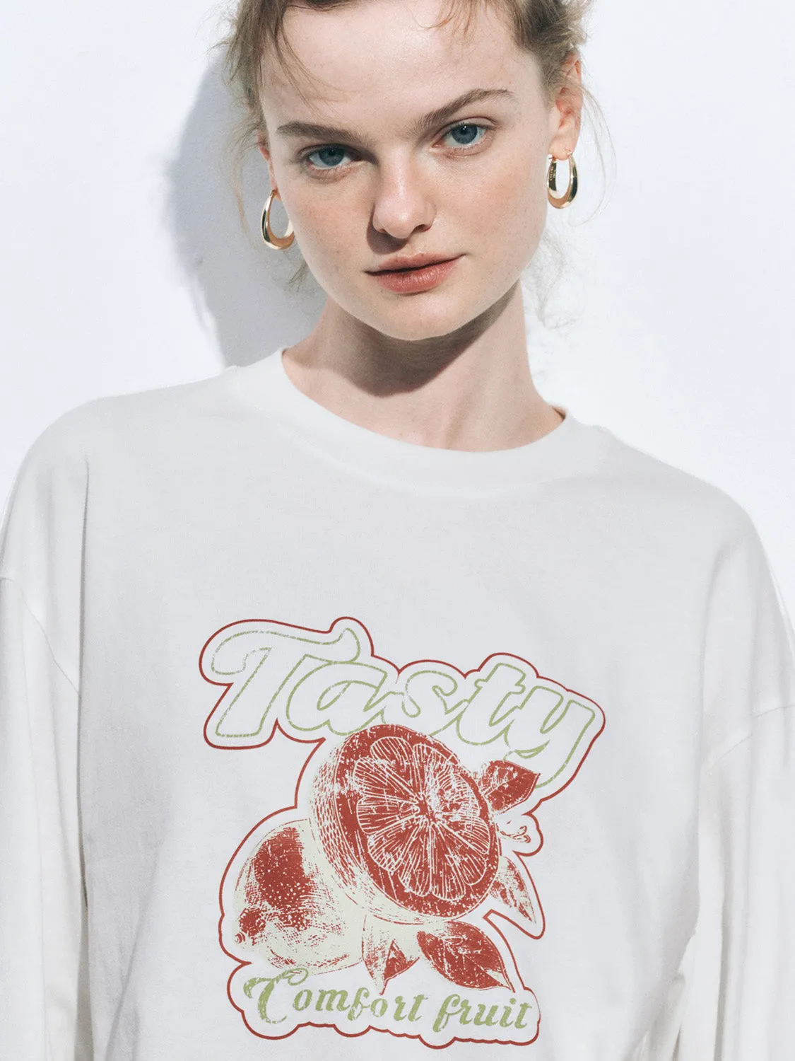 Printed Pullover Loose T-Shirts sold by Urban Revivo product image thumbnail 5