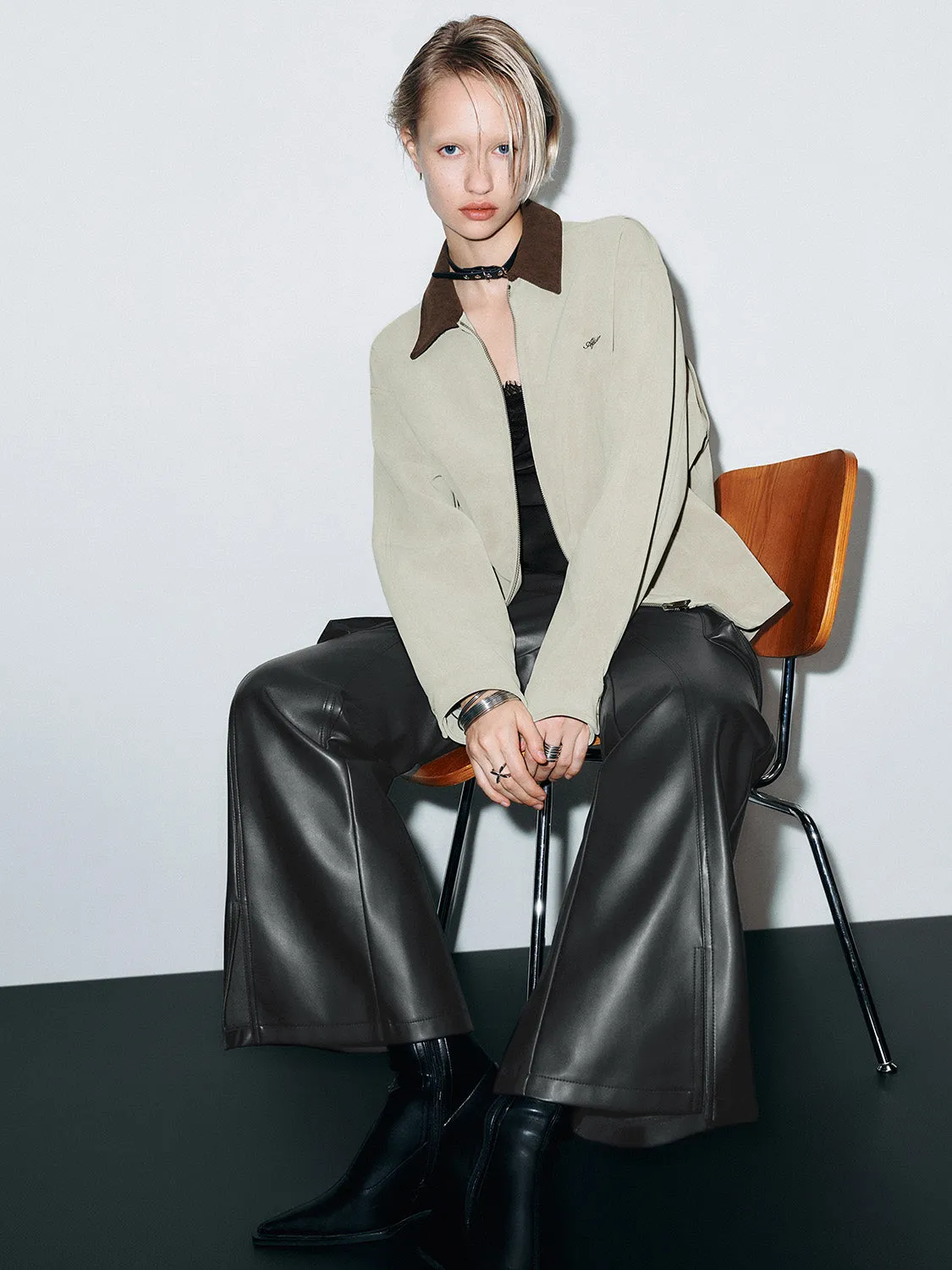 Shirt Collar Zip Up Front Jackets sold by Urban Revivo product image thumbnail 4