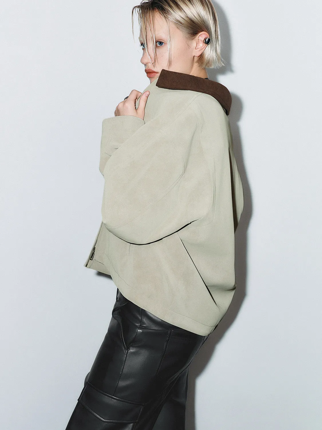 Shirt Collar Zip Up Front Jackets sold by Urban Revivo product image thumbnail 2