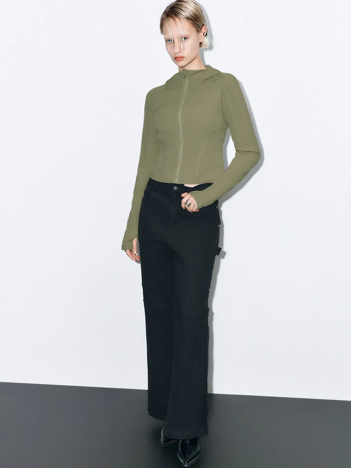 Cropped Zip Up Front Jackets sold by Urban Revivo product image thumbnail 4