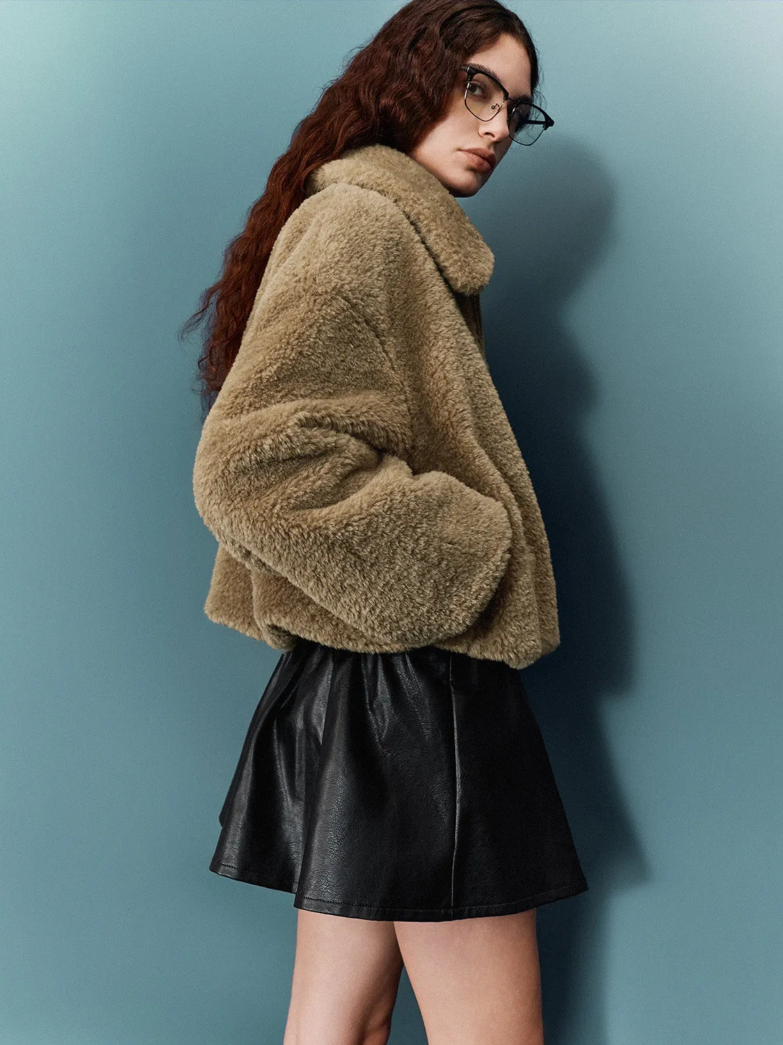 Fluffy Zip Up Front Jackets sold by Urban Revivo product image thumbnail 2