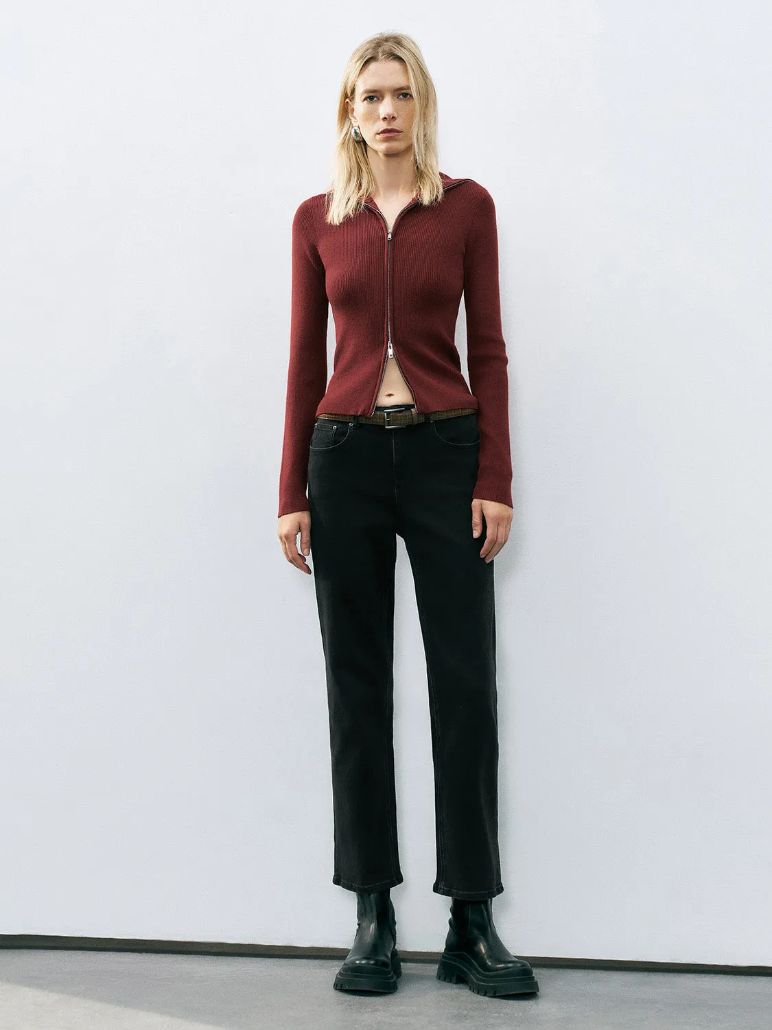 Zip Up Front Knitted Cardigans sold by Urban Revivo product image thumbnail 4