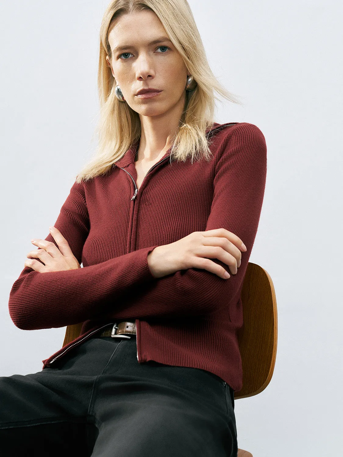 Zip Up Front Knitted Cardigans sold by Urban Revivo product image thumbnail 2