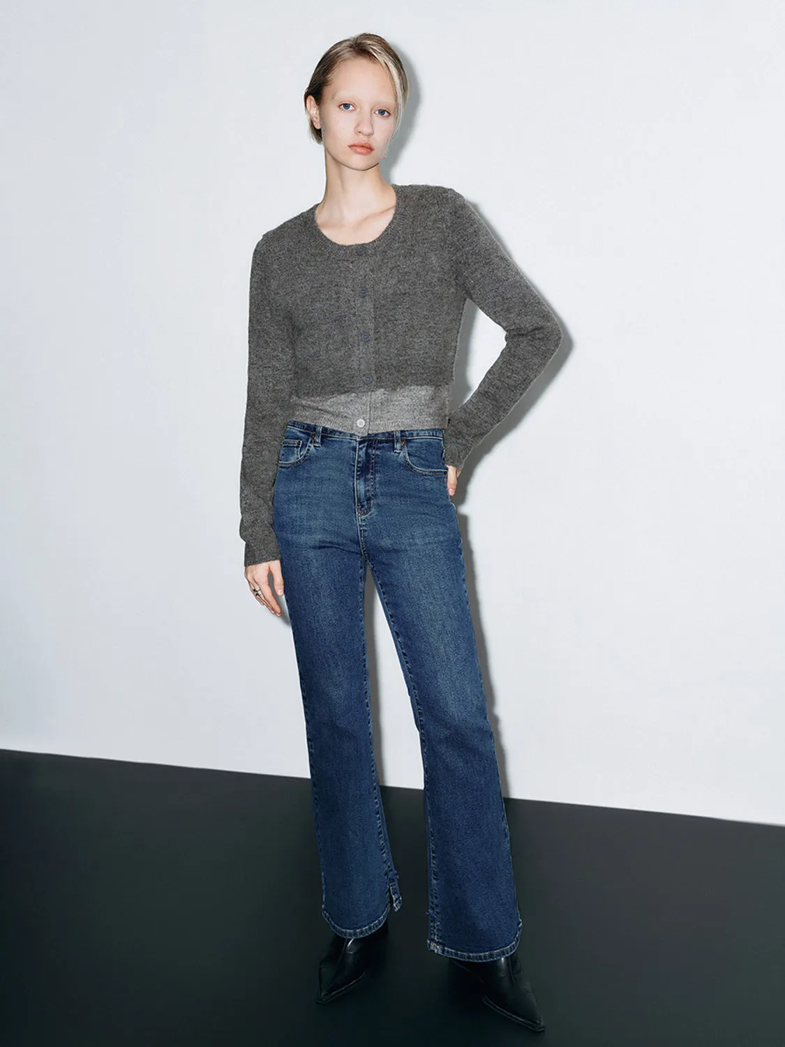 Button Up Cropped Knitted T-Shirts sold by Urban Revivo product image thumbnail 4