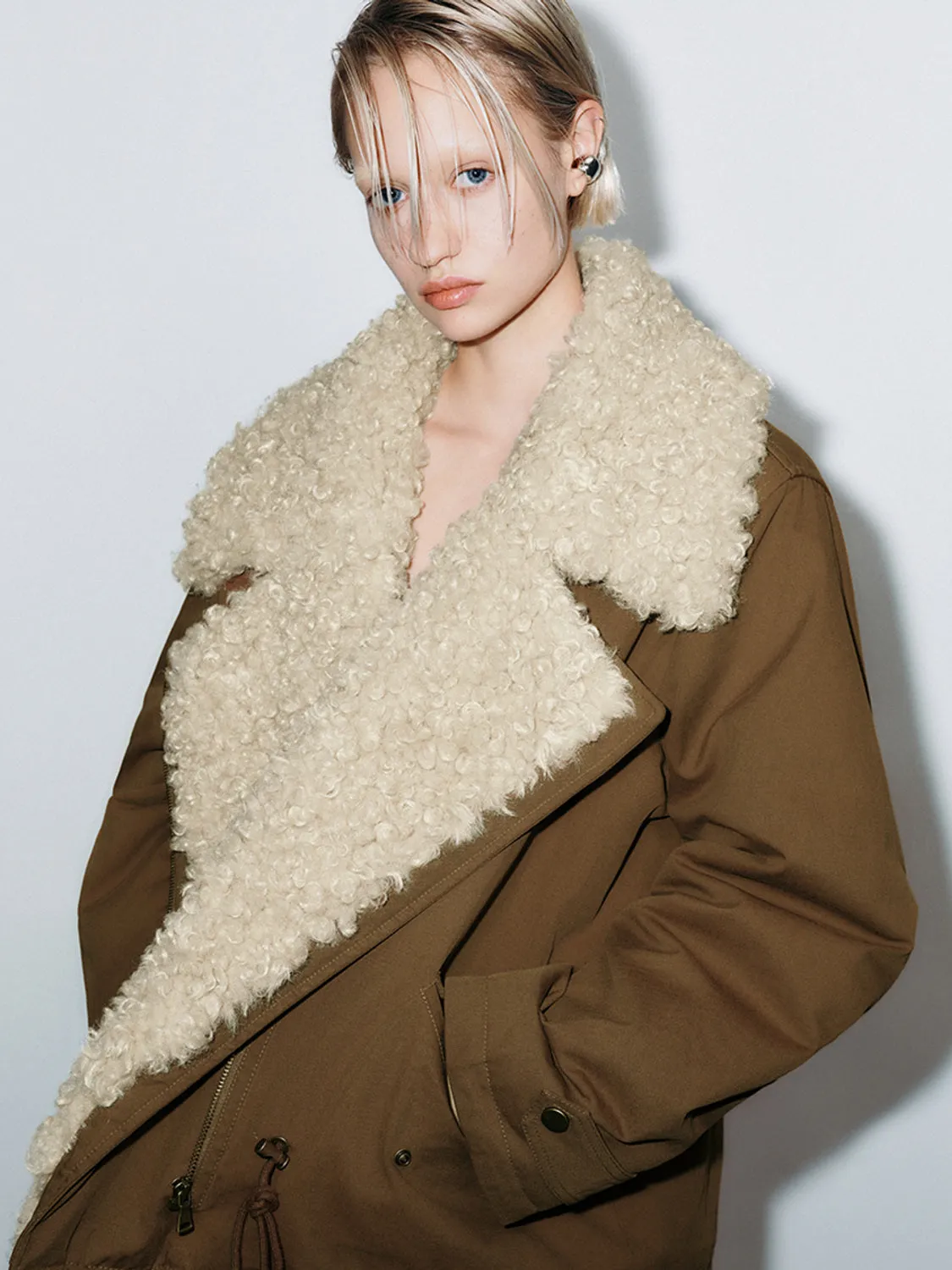 Wide Fur Lapel Padded Coats sold by Urban Revivo product image thumbnail 5