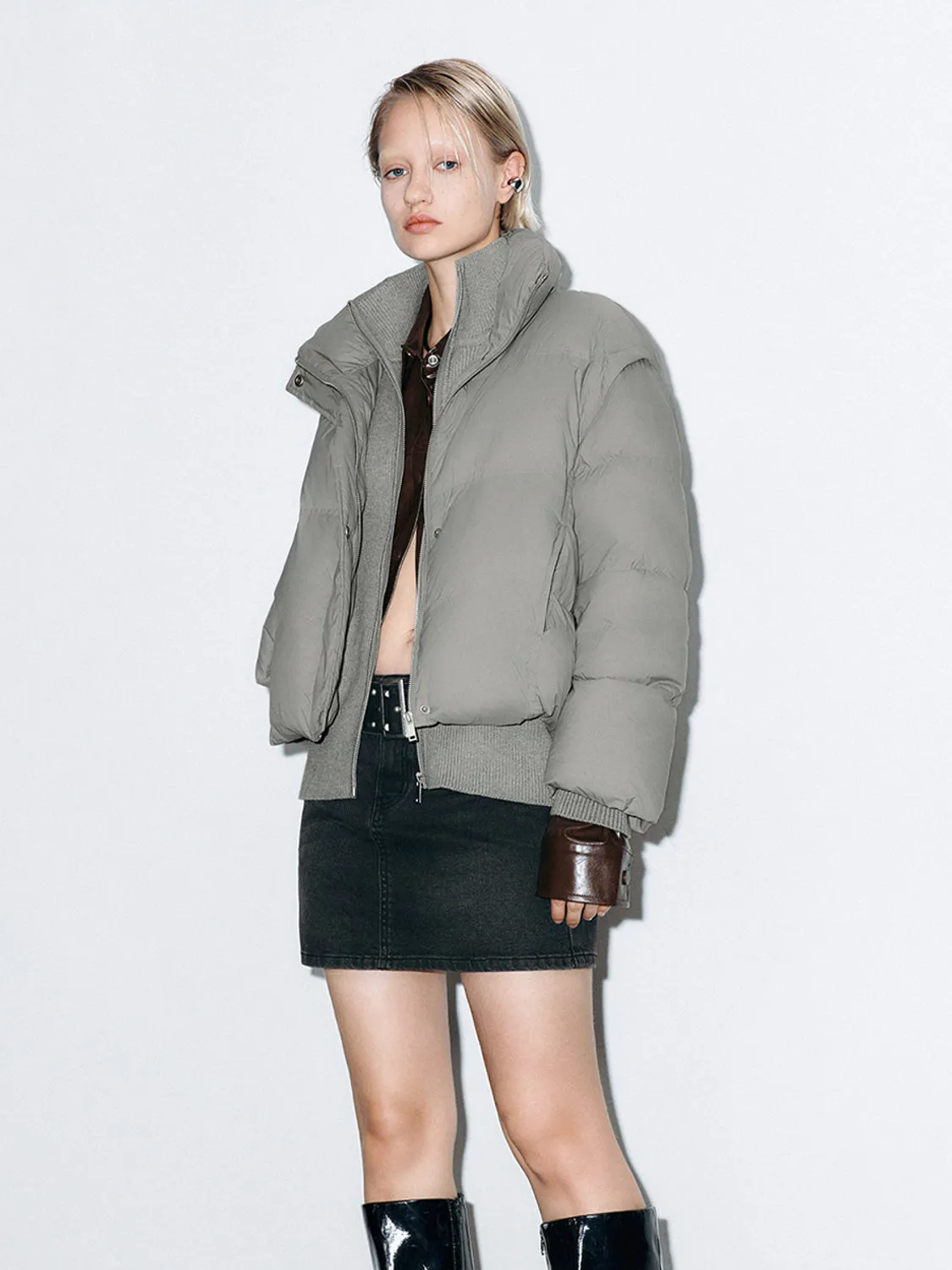 Loose Zip Front Puffer Jackets sold by Urban Revivo product image thumbnail 2