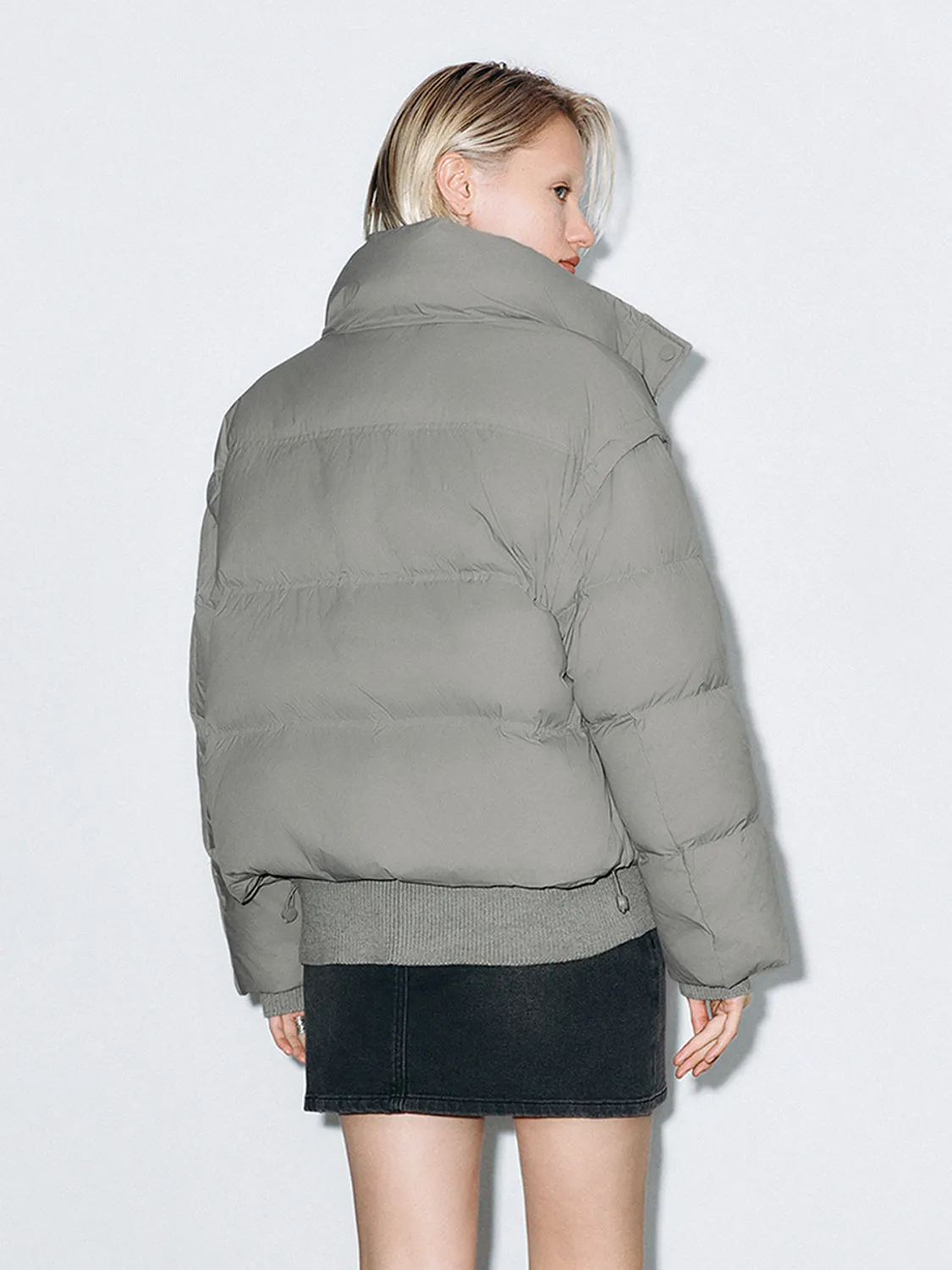 Loose Zip Front Puffer Jackets sold by Urban Revivo product image thumbnail 3