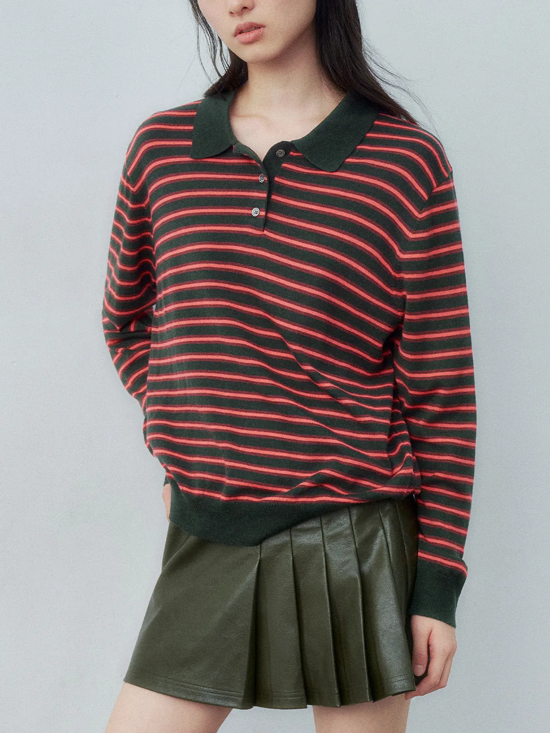 Striped Loose Knitted T-Shirts sold by Urban Revivo product image thumbnail 2