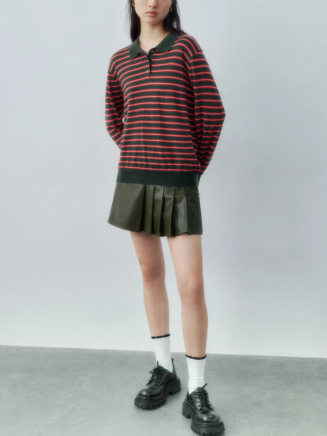 Striped Loose Knitted T-Shirts sold by Urban Revivo product image thumbnail 4