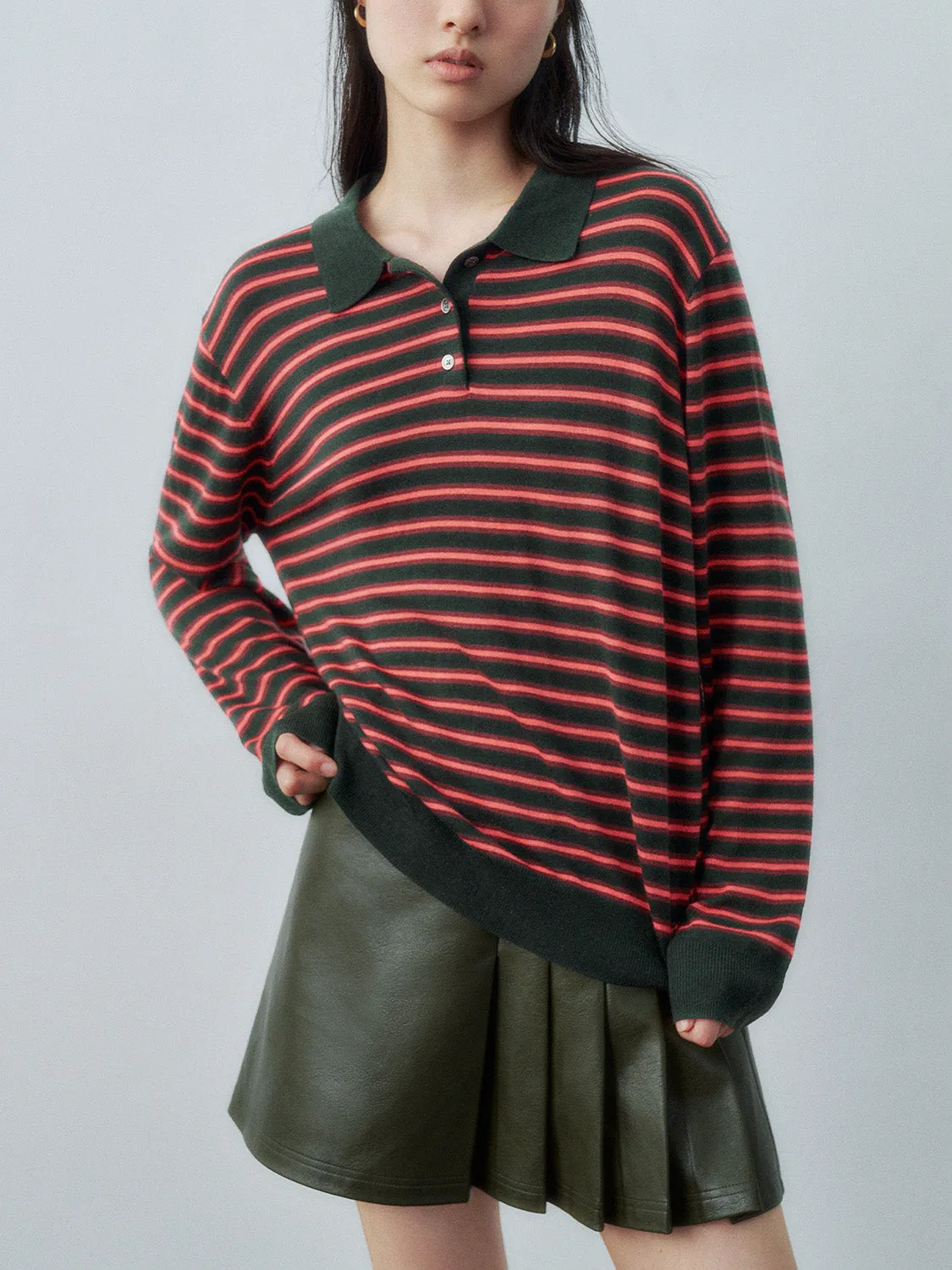 Striped Loose Knitted T-Shirts sold by Urban Revivo
