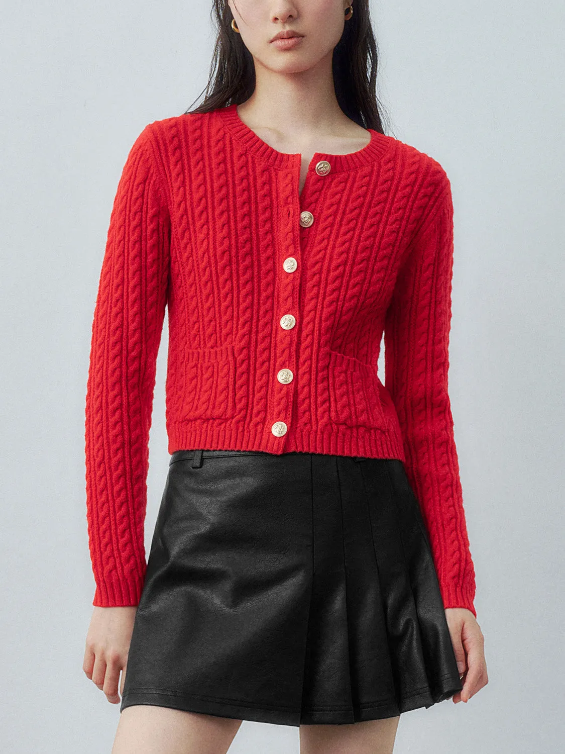 Skinny Button Up Knitted Cardigans sold by Urban Revivo