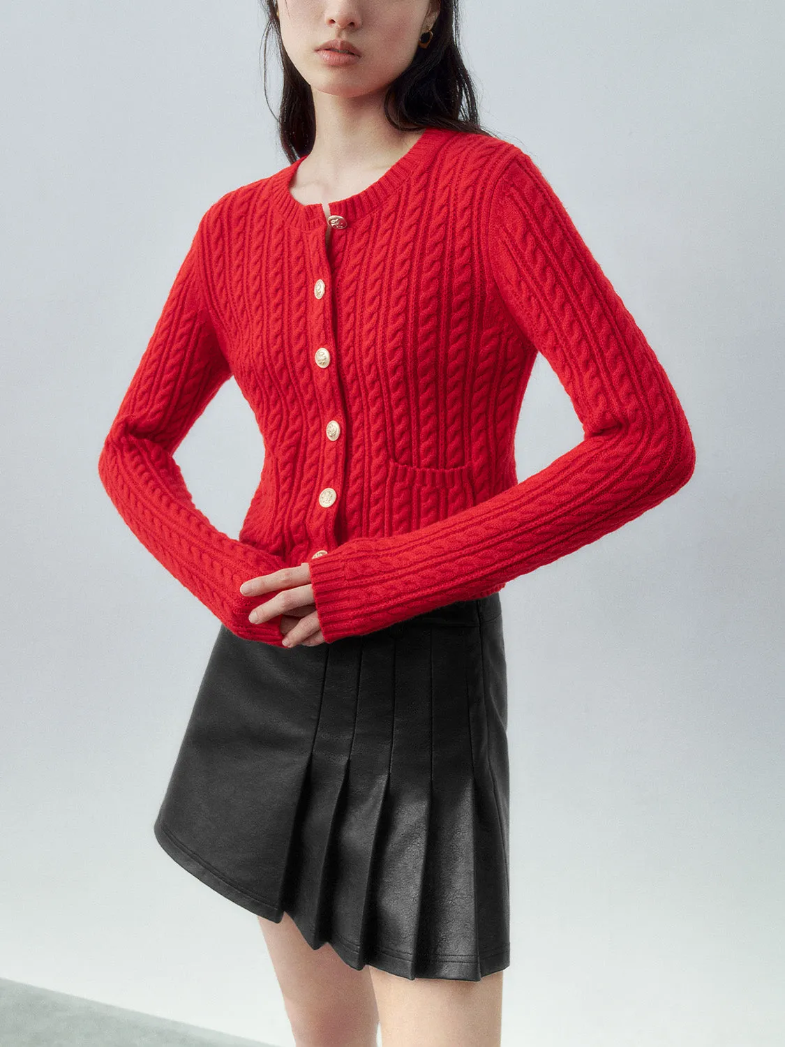 Skinny Button Up Knitted Cardigans sold by Urban Revivo product image thumbnail 2