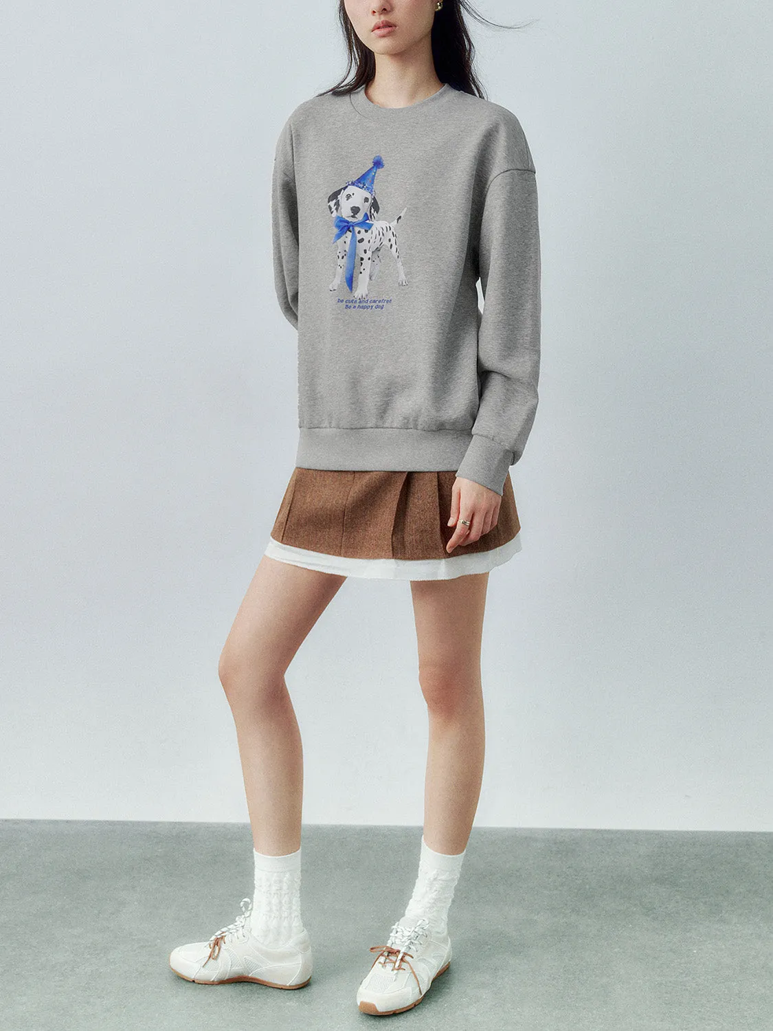 Crew Neck Loose Sweatshirts sold by Urban Revivo product image thumbnail 4