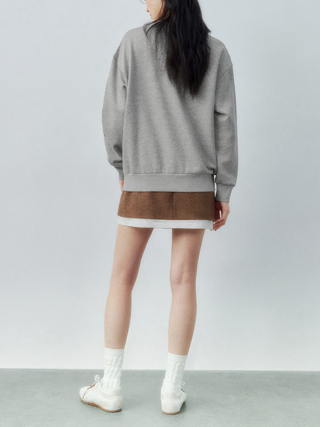 Crew Neck Loose Sweatshirts sold by Urban Revivo product image thumbnail 3