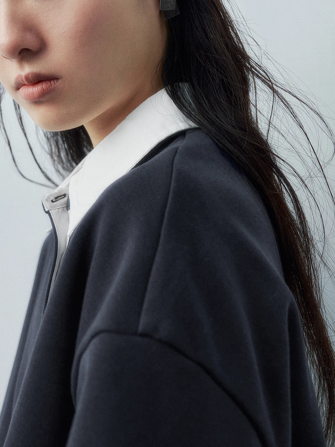 Shirt Collar Loose Sweatshirts sold by Urban Revivo product image thumbnail 5