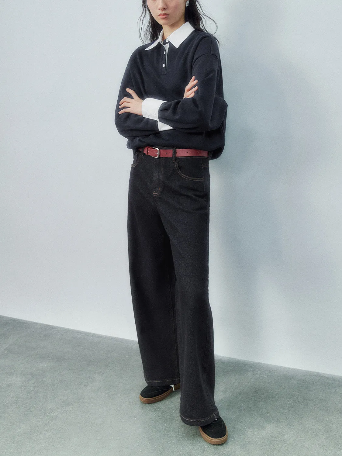 Shirt Collar Loose Sweatshirts sold by Urban Revivo product image thumbnail 4