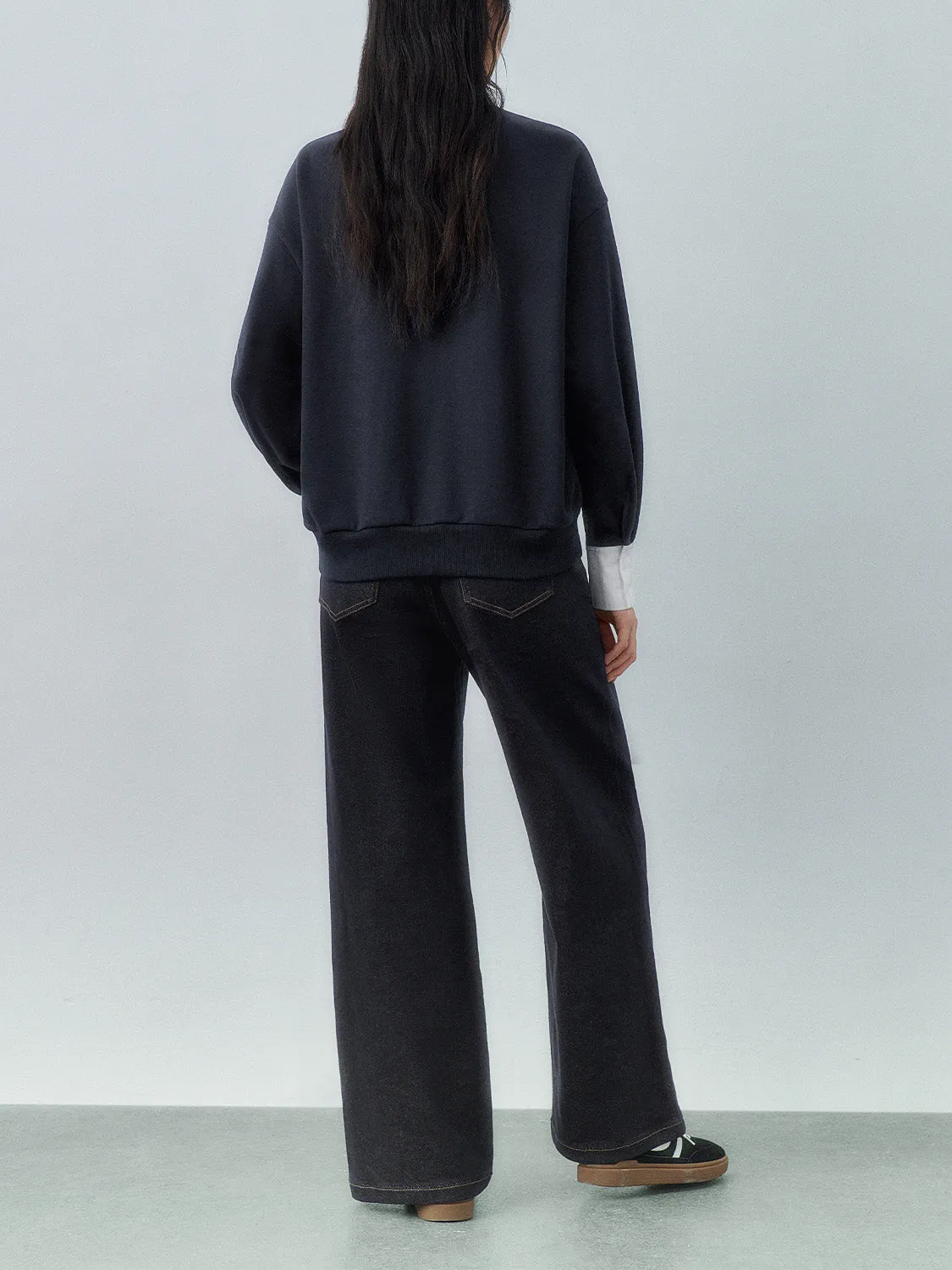 Shirt Collar Loose Sweatshirts sold by Urban Revivo product image thumbnail 3