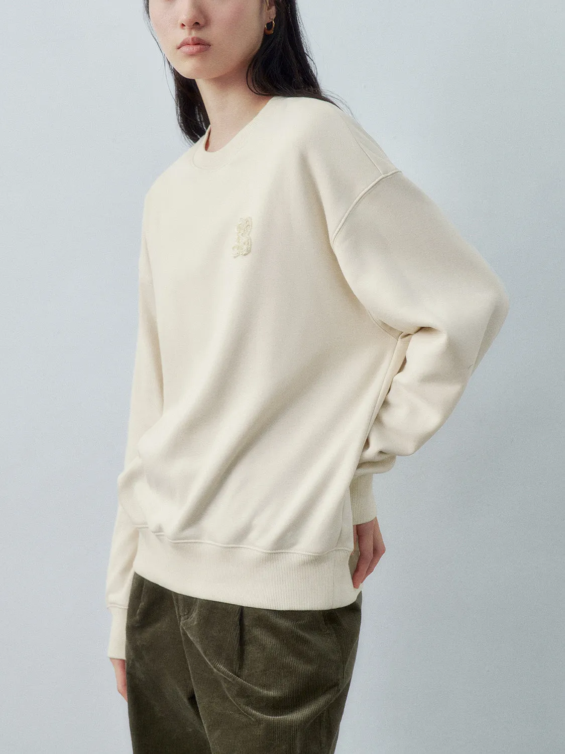 Crew Neck Loose Sweatshirts sold by Urban Revivo product image thumbnail 2
